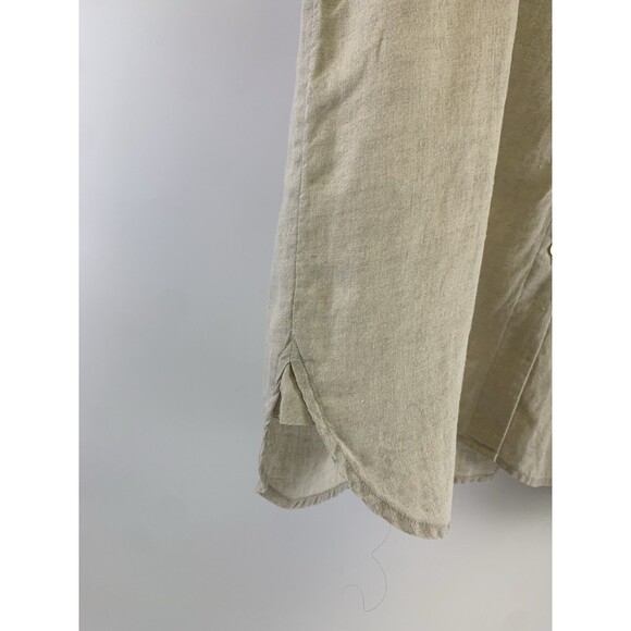 J Jill Linen Button Down Collared Shirt Tan Lightweight Breathable Womens Large - Picture 3 of 12